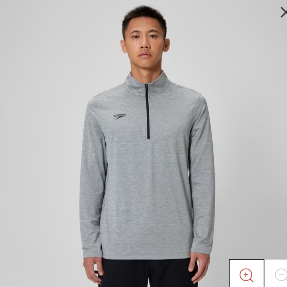 Speedo Men’s Heather Gray Quarter-Zip Active Jacket